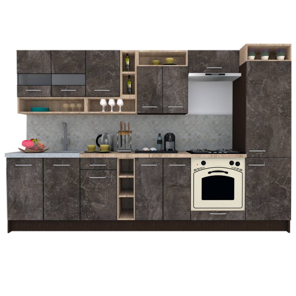 Set Bucatarie Genarom COSSY NEW 310 A1, Wenge / Decor 4299