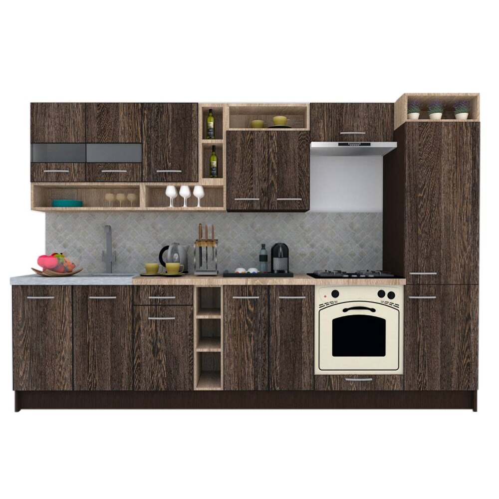 Set Bucatarie Genarom COSSY NEW 310 A1, Wenge / Decor 7648