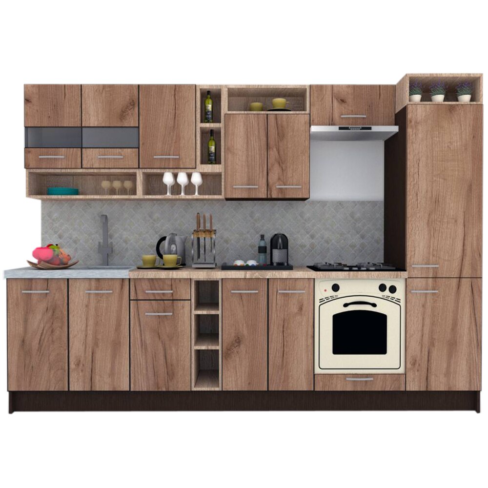 Set Bucatarie Genarom COSSY NEW 310 A1, Wenge / Decor K004