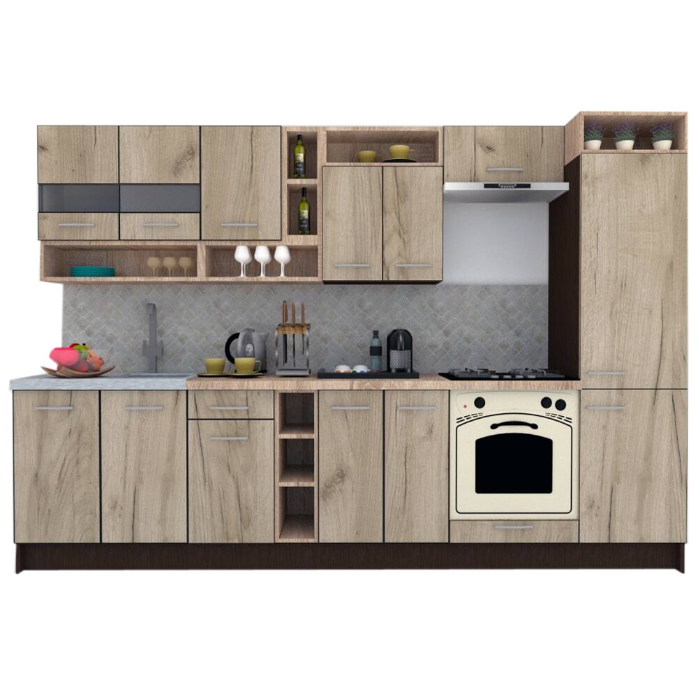 Set Bucatarie Genarom COSSY NEW 310 A1, Wenge / Decor K002