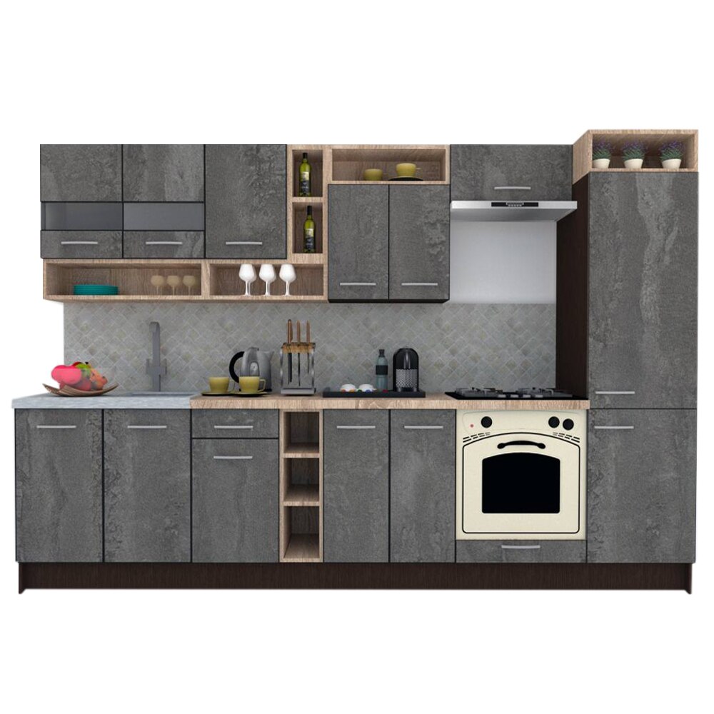 Set Bucatarie Genarom COSSY NEW 310 A1, Wenge / Decor K352