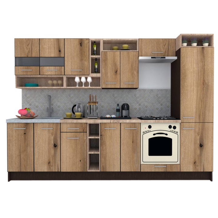 Set Bucatarie Genarom COSSY NEW 310 A1, Wenge / Decor K365