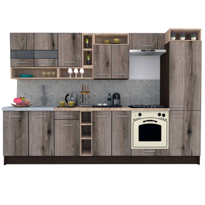 Set Bucatarie Genarom COSSY NEW 310 A1, Wenge / Decor K366