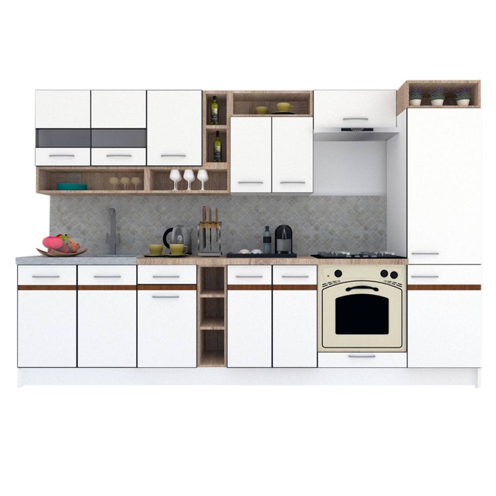 Set Bucatarie Genarom COSSY NEW 310 A1, Alb