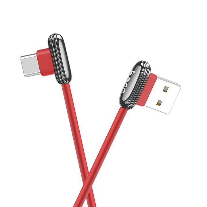 Hoco Type-C töltőkábel Androidhoz, U60, gyorstöltés, 3,0 A, 1,2 m, piros