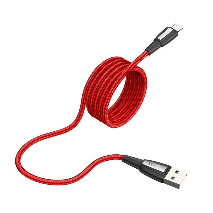 Зареждащ кабел Hoco Micro USB за Android, X39, Бързо Зареждане, 2.4A, 1 м., Червен