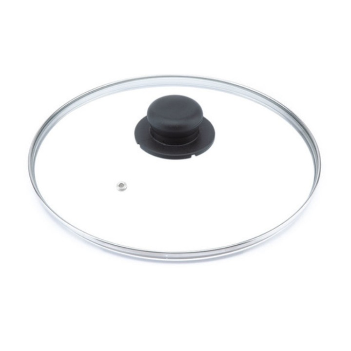 Capac Sticla Temperata, Margine Si Maner Din Inox 18/10 - 4Mm - 26Cm - Studio Casa