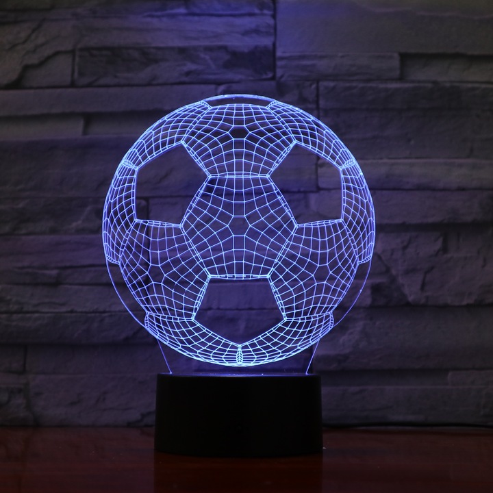 3D Led илюзионна лампа Футболна нощна лампа, променяща цвета си