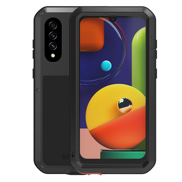 Samsung Galaxy A50/ Galaxy A50S/ Galaxy A30s LOVE MEI Powerful defender telefon tok, ütésálló, fém keret, fekete