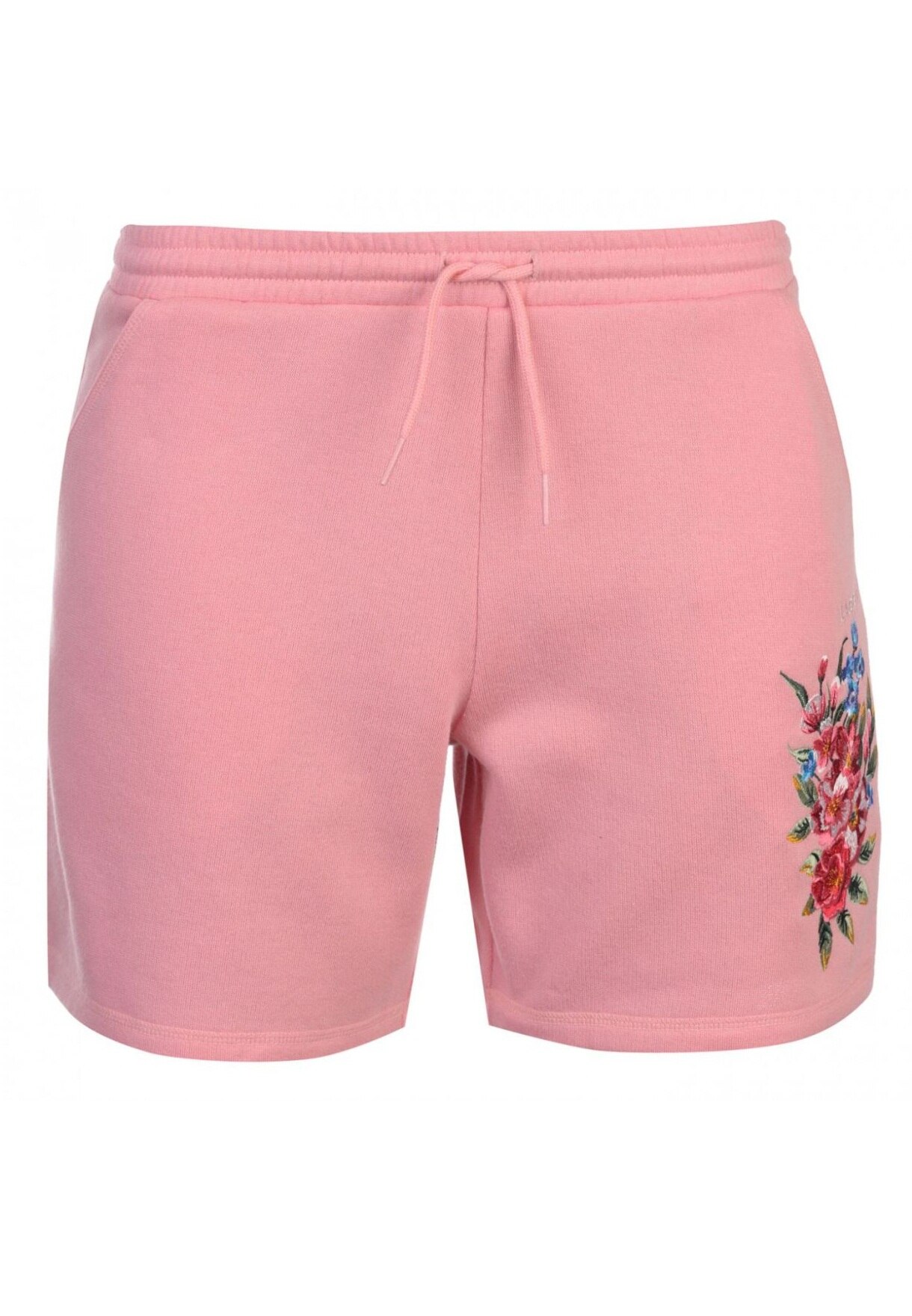 Pantaloni scurti pentru femei, LA Gear, Imprimeu floral brodat, Roz, M, Roz pudrat, M