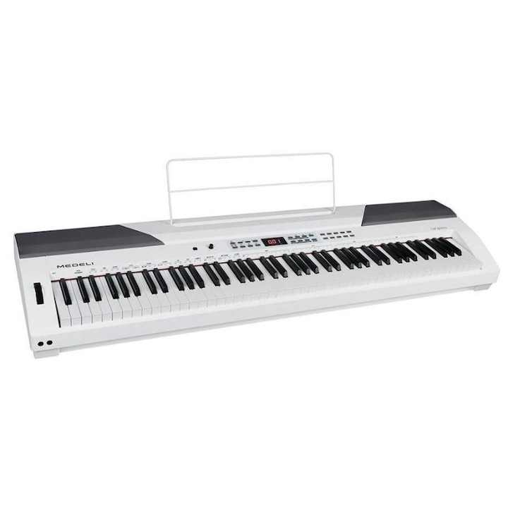 Medeli SP4000WH digitális zongora 88 Hammer billentyű, 20 hangszín, 50 stílus, USB, fehér