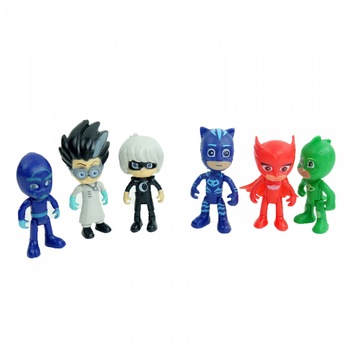 Set 6 Figurine si 3 Accesorii Eroi in Pijamale - Krista® Set 6 Figurine si 3 Accesorii Eroi in Pijamale - Krista®