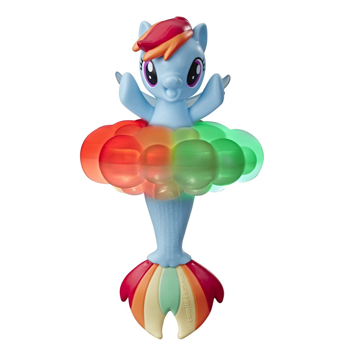 Ponei sirena Rainbow Dash cu lumini curcubeu 12cm