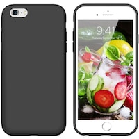 Husa iPhone 6 / iPhone 6S, ultra slim silicon, interior din catifea, Negru