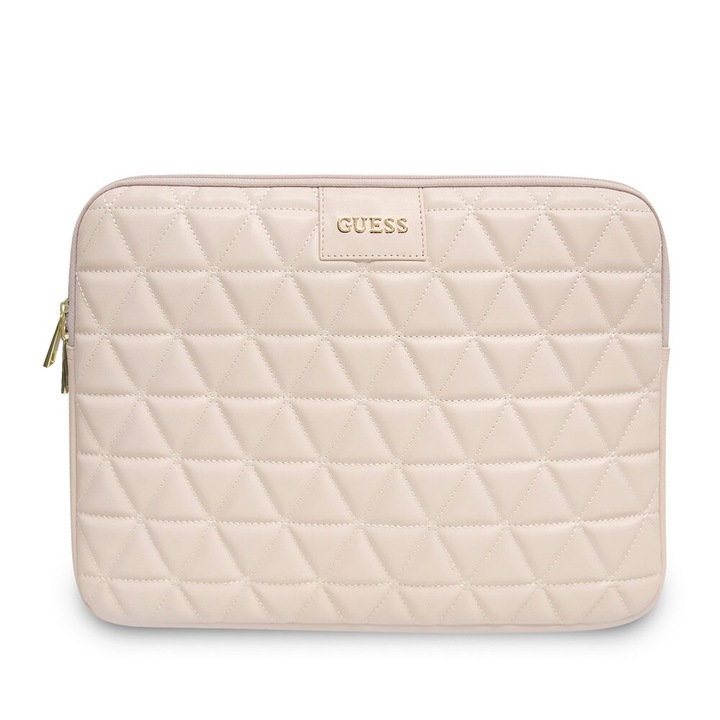 Husa Pouch Guess Quilted Collection, pentru Apple MacBook 13"-13.3", Rose Gold