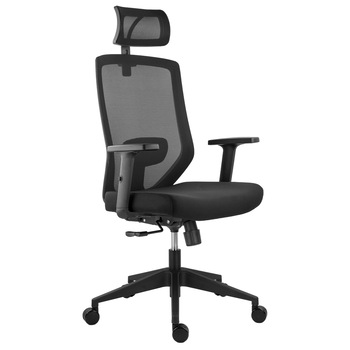 Scaun Ergoplus Joy-H, negru, spatar mesh, tetiera reglabila, brate reglabile, mecanism syncron, suport lombar reglabil Scaun Ergoplus Joy-H, negru, spatar mesh, tetiera reglabila, brate reglabile, mecanism syncron, suport lombar reglabil