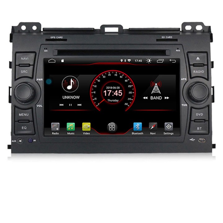 Мултимедия Hesperus за Toyota Land Cruiser 120, Prado, Двоен дин с GPS, DVD, Android 12