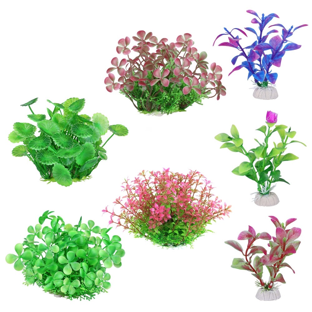 Set 7 plante artificiale, SlowTon, Plastic, Verde