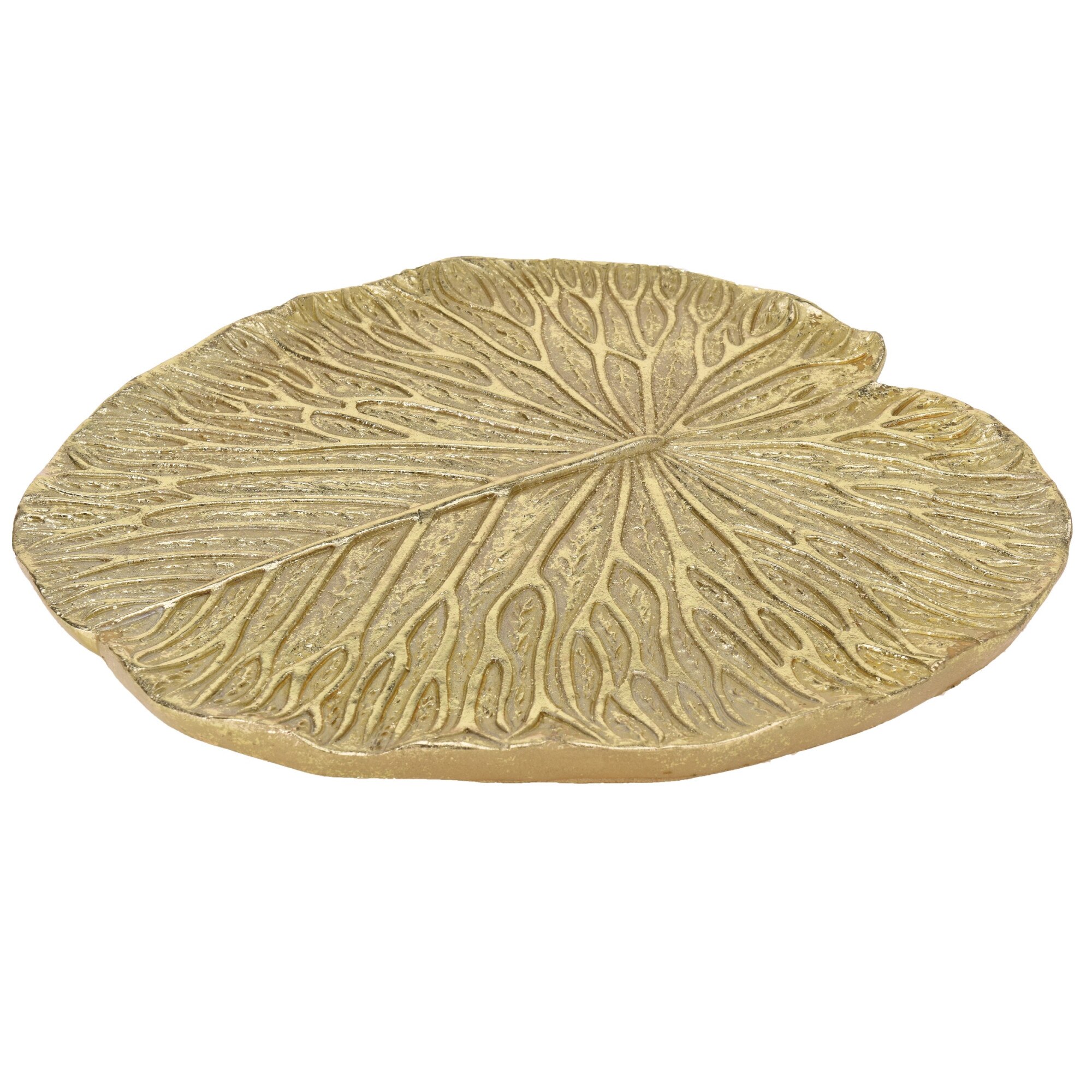 Platou auriu, forma frunza lotus, 28 cm