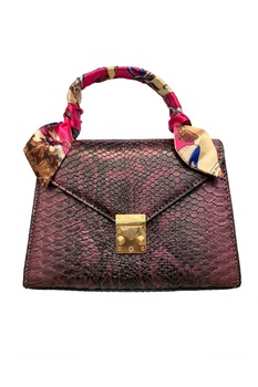 Geanta de dama Henriette mov din piele ecologica tip piele de sarpe in degrade, 22 x 15 x 9 cm Geanta de dama Henriette mov din piele ecologica tip piele de sarpe in degrade, 22 x 15 x 9 cm