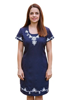 Rochie bleumarin RC126, marimea 38 NatuRustiQ Rochie bleumarin RC126, marimea 38 NatuRustiQ