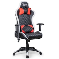 Scaun Gaming Profesional Dr.Shield GTS, King Size, Cadru Otel, Piele Sintetica - Negru/ Alb