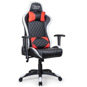 Scaun Gaming Profesional Dr.Shield GTS, King Size, Cadru Otel, Piele Sintetica - Negru/ Alb Scaun Gaming Profesional Dr.Shield GTS, King Size, Cadru Otel, Piele Sintetica - Negru/ Alb