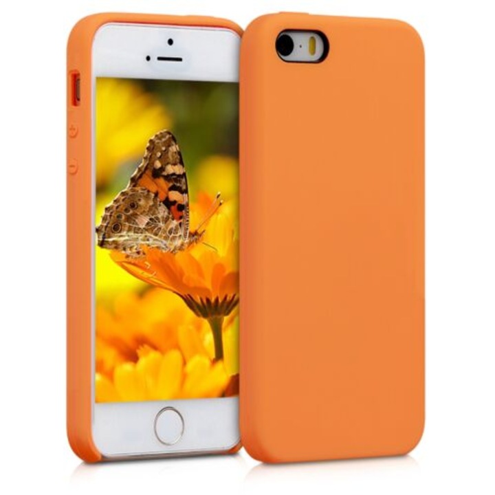 Telefontok Apple iPhone 5 / iPhone 5s / iPhone SE készülékhez, szilikon, narancssárga, 42766.150