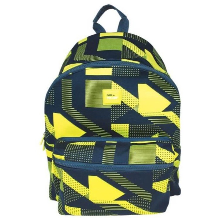 ECADA hátizsák lányoknak és fiúknak, magasság 42 cm, belső zseb laptopvédelemmel és párnázott pántokkal, poliészter anyag, sárga/fekete szín