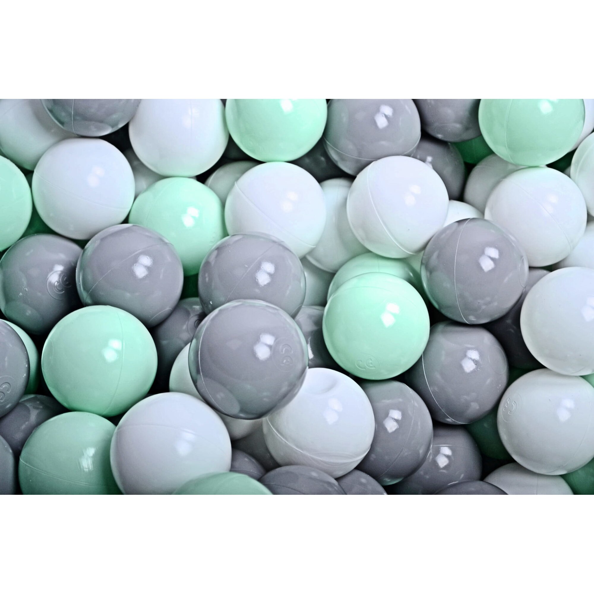 Piscina 200 bolas LIGHT GREY Minibe blanco-gris claro-mint