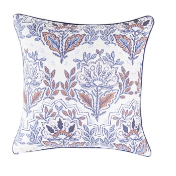 Perna decor, husa detasabila, poliester, albastru/maro, 43 x 43 cm Perna decor, husa detasabila, poliester, albastru/maro, 43 x 43 cm