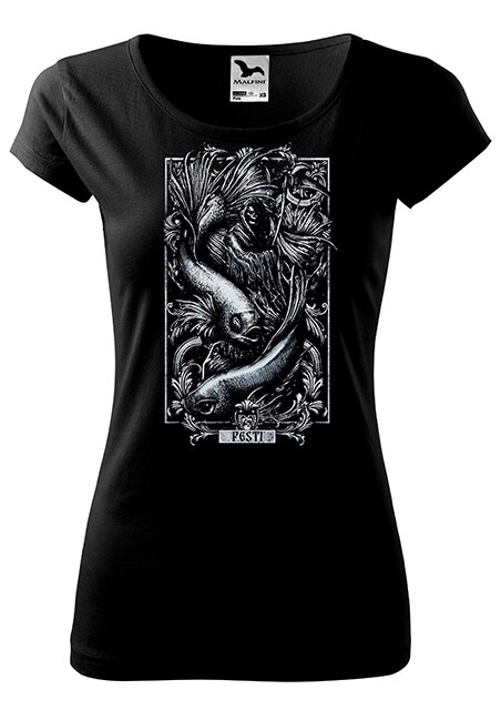 Tricou cu maneca scurta,K-off,negru,Zodia Pesti fem