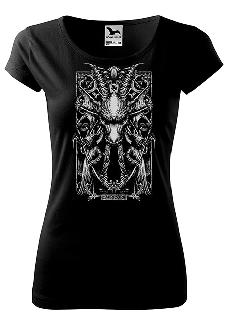 Tricou cu maneca scurta,K-off,negru,Zodia Capricorn fem