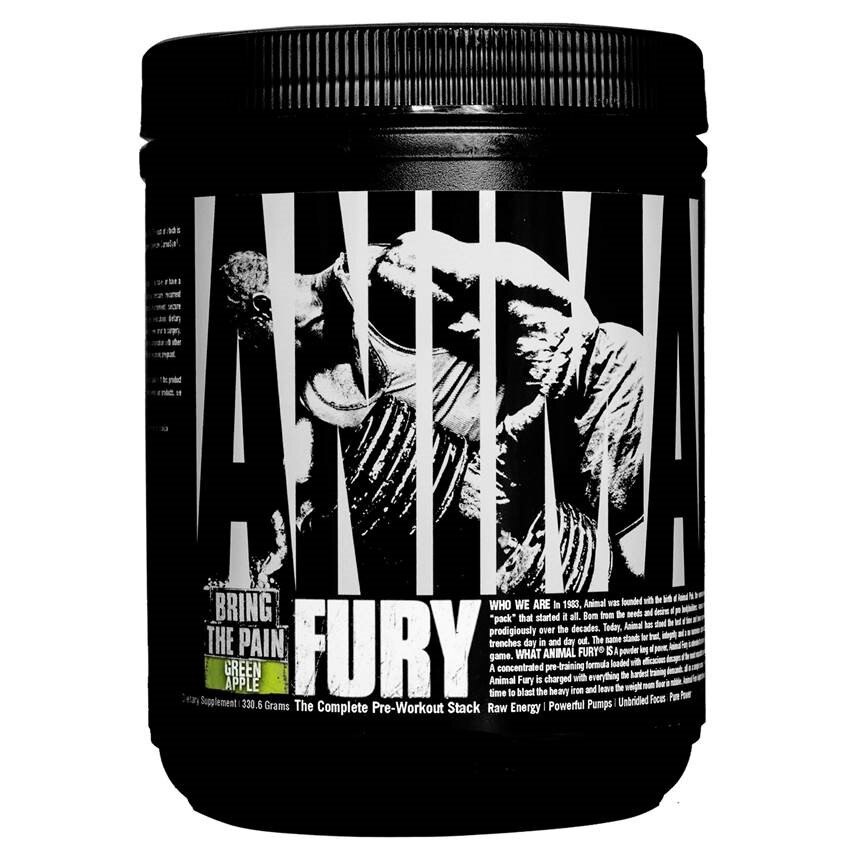 Pre-Workout Animal Fury Universal Nutrition, Green Apple, 82.65g, 5 serviri