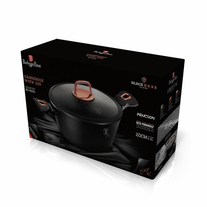 Berlinger Haus BH-1641N Black Rose Collection Lábas fedővel 20cm