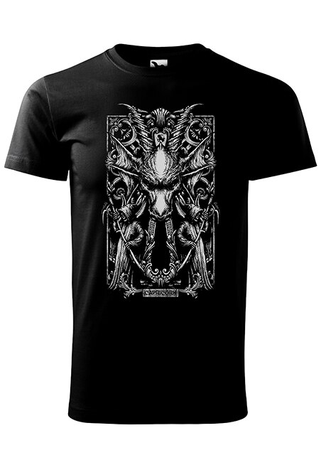 Tricou cu maneca scurta,K-off,negru,Zodia Capricorn