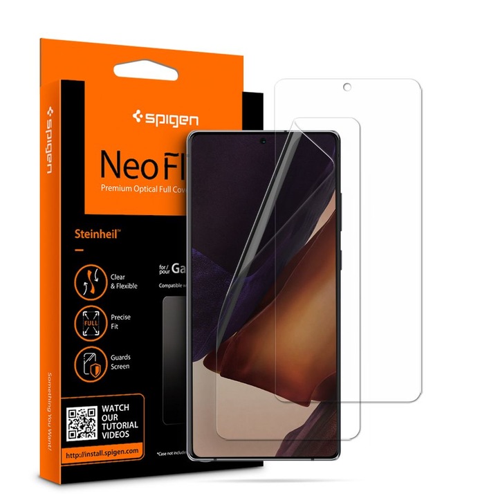 Протектор Spigen Neo Flex HD Folio за Samsung Galaxy Note 20, Прозрачен,