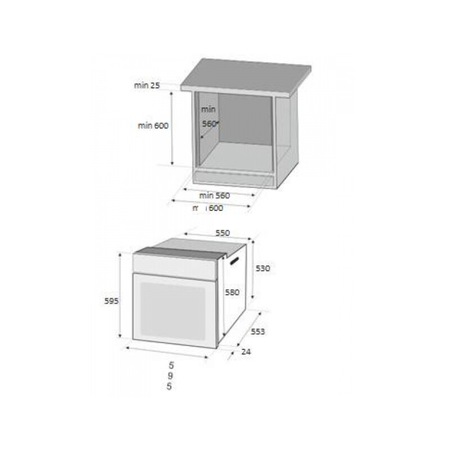 Cuptor incorporabil Zilan ZLN-0065, Electric, 2200W, Timer 90 min, 70 l, Clasa A, Inox