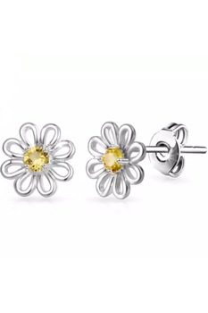 Cercei Dama Philip Jones Daisy cu cristale Swarovski, Argintiu Cercei Dama Philip Jones Daisy cu cristale Swarovski, Argintiu