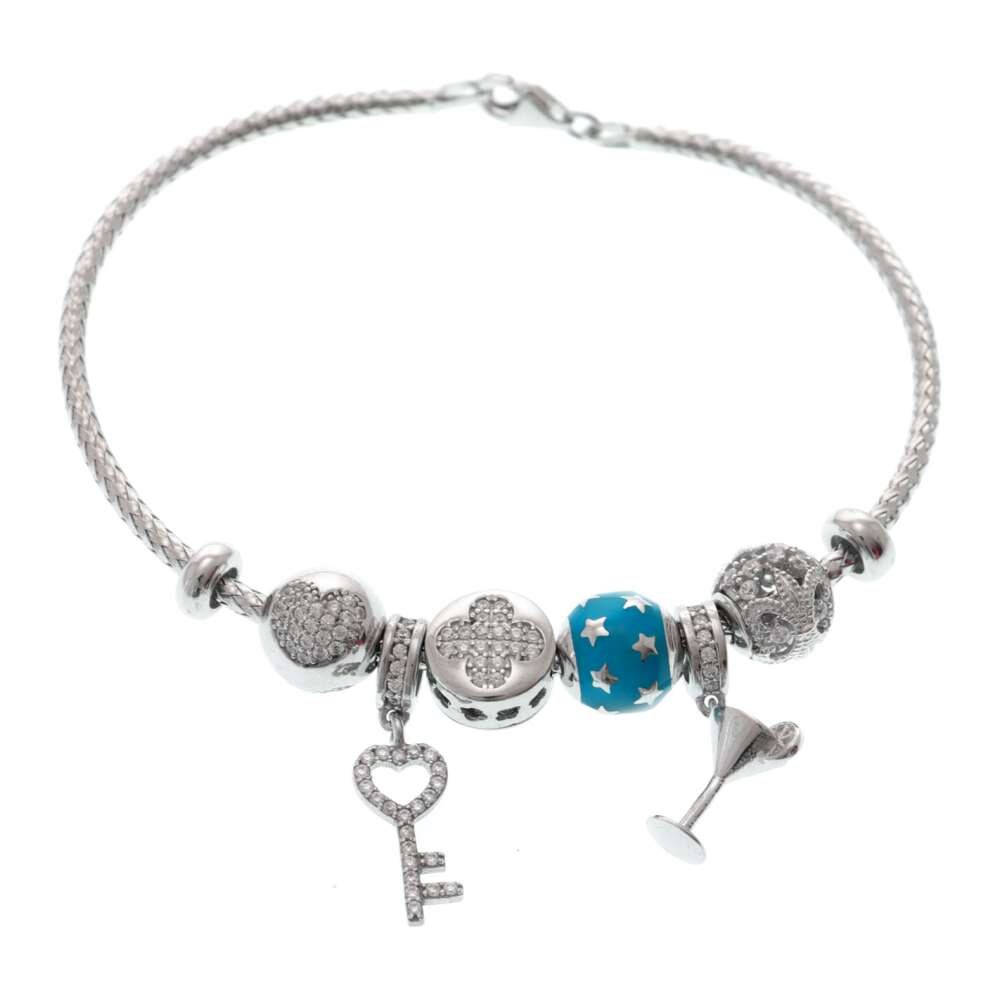 Bratara Charms Din Argint Cu Stelute