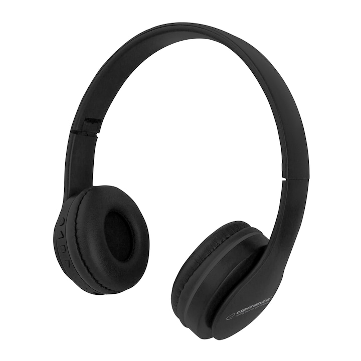 Esperanza EH222K BANJO Bluetooth 5.0 fekete vezeték nélküli mikrofonos fejhallgató