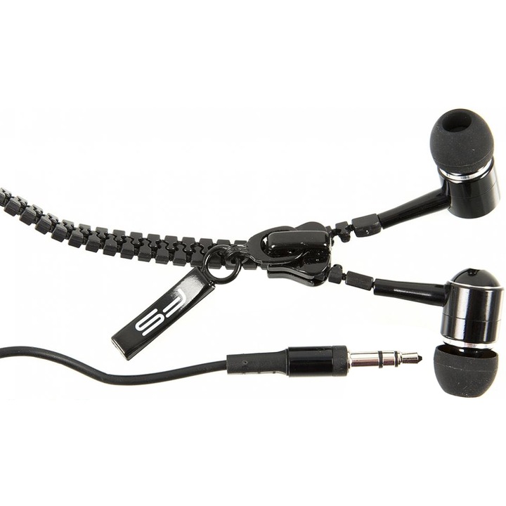 Casti in-ear cu microfon OMEGA Freestyle Zip FH2111, Black