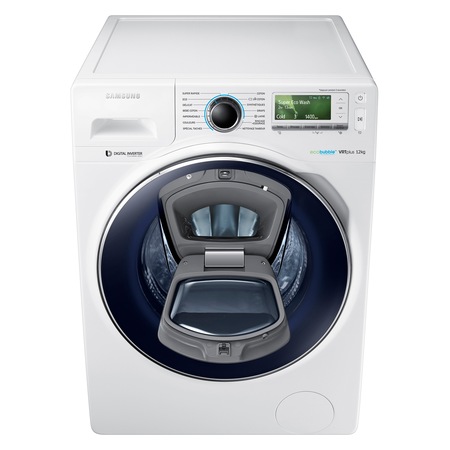 Masina de spalat rufe Samsung Eco Bubble AddWash WW12K8412OW/LE AddWash, 1400 RPM, 12 kg, Inverter, Clasa A+++, Alb