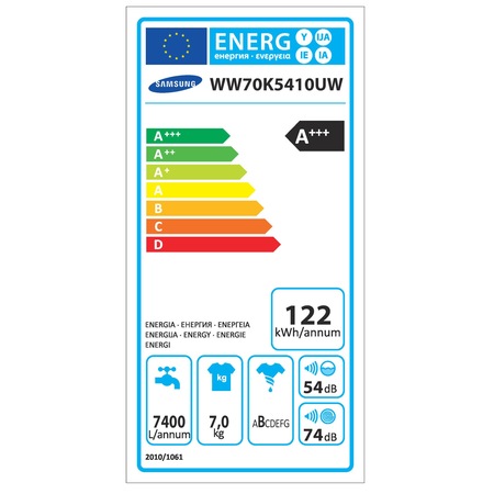 Masina de spalat rufe Samsung Eco Bubble AddWash WW70K5410UW/LE, 1400 RPM, 7 kg, Inverter, Clasa A+++, Alb