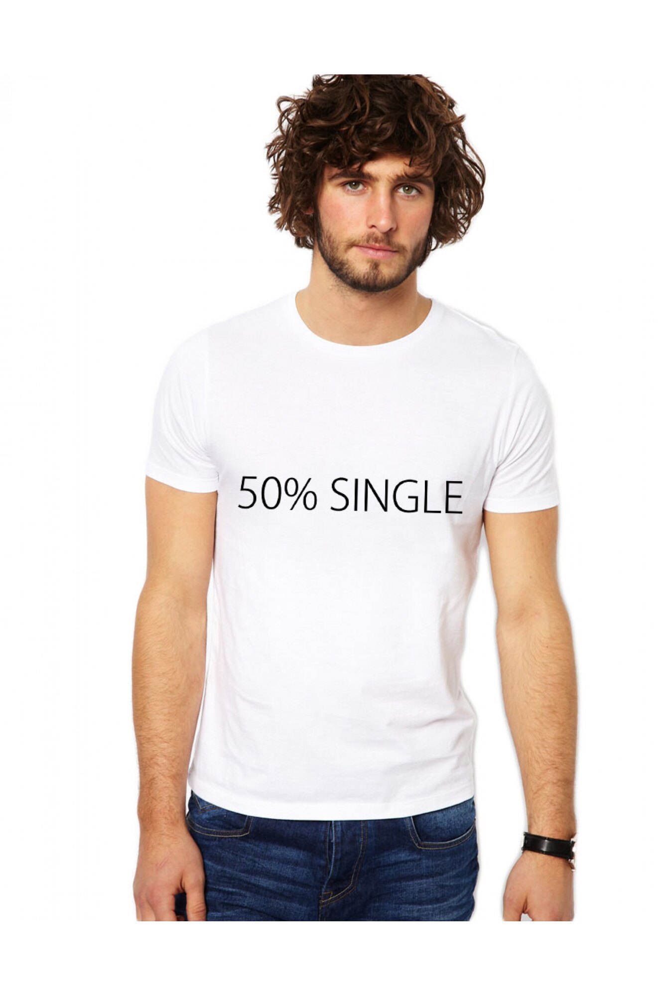 Tricou 50% Single - Alb