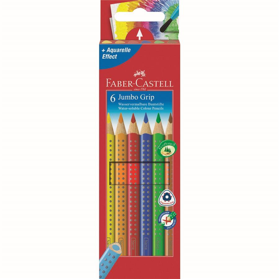 Set Creioane Colorate Jumbo Grip Faber-Castell, 6 culori
