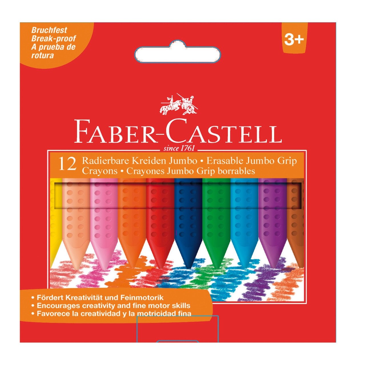 Creioane Colorate Plastic Jumbo Faber-Castell, 12 culori