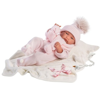 Papusa Llorens, Tina, 43 cm, cu paturica Papusa Llorens, Tina, 43 cm, cu paturica