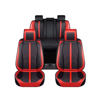 Set Huse Scaune Auto Universale Flexzon Lux, Sport, Piele Ecologica, Rosu/Negru, 9 piese Set Huse Scaune Auto Universale Flexzon Lux, Sport, Piele Ecologica, Rosu/Negru, 9 piese