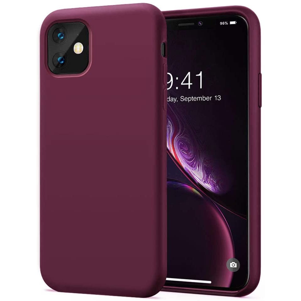 Husa protectie din silicon slim pentru Iphone 11, visiniu